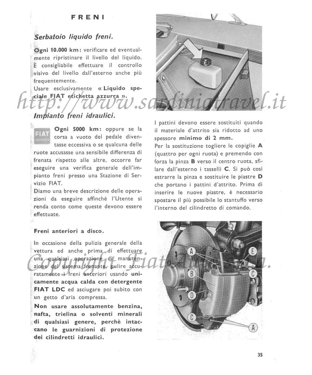 Serbatoio liquido freni, Impianto freni idraulici e Freni anteriori a disco